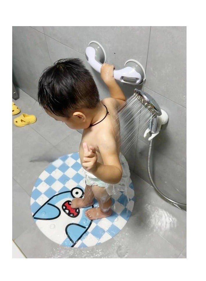 جين لى تشيانغ قضبان إمساك لحوض الاستحمام والدش، قطعتان، قضبان إمساك بأكواب شفط، مقابض دش شديدة التحمل، قضبان إمساك قابلة للإزالة لكبار السن والأطفال، مقابض أمان للحمام، لا تتطلب حفرًا، مقاومة للماء، رمادي - Image 5