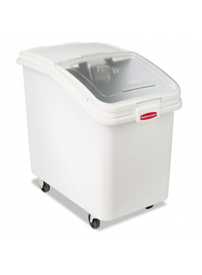 Rubbermaid Commercial Products Rubbermaid Commercial Products ProSave Shelf-Storage Ingredient Bin With Scoop, 600-cup capacity, Plastic, White, Sliding Lid, Container with Wheels for Kitchen/Restaurant Food Organization  - Image 2