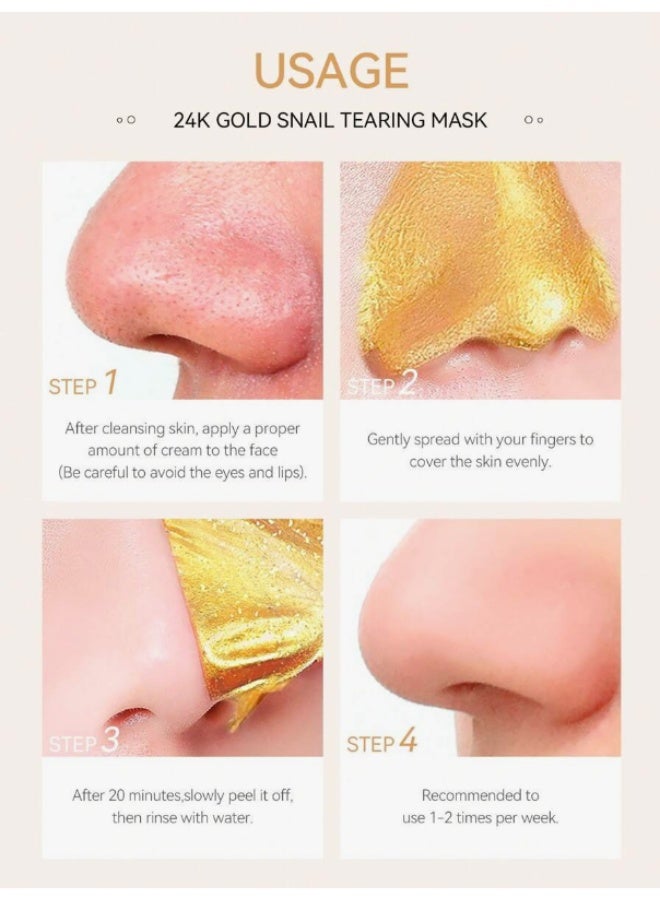 لايكو قناع تقشير الوجه بالذهب 24 قيراط ومستخلص الحلزون - 50 جرام تنظيف عميق للمسامات وإزالة الرؤوس السوداء - Image 3