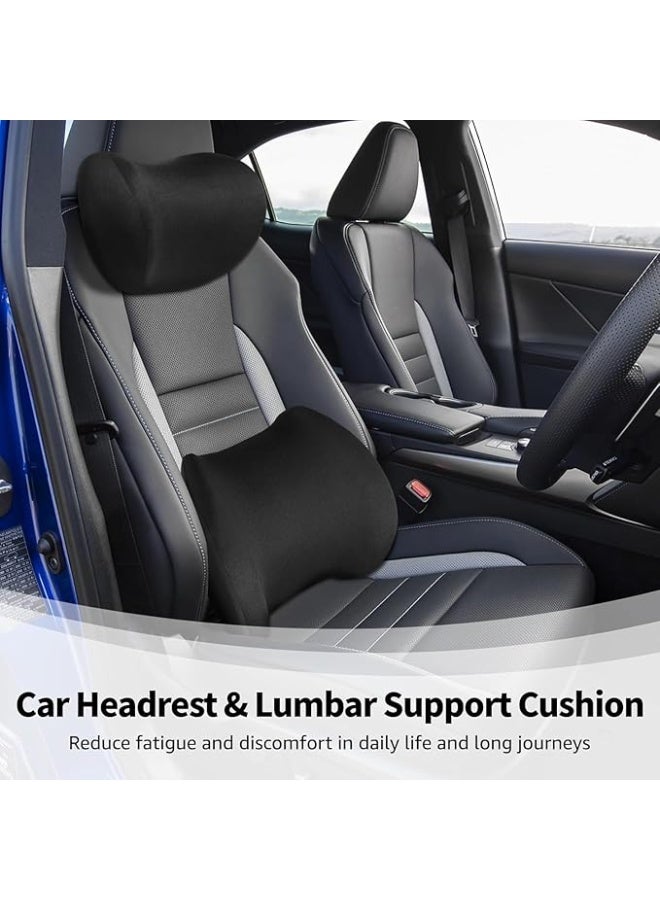 Car Neck and Back Support Pillow Set, Memory Foam Lumbar Cushion for Office Chair - Image 4