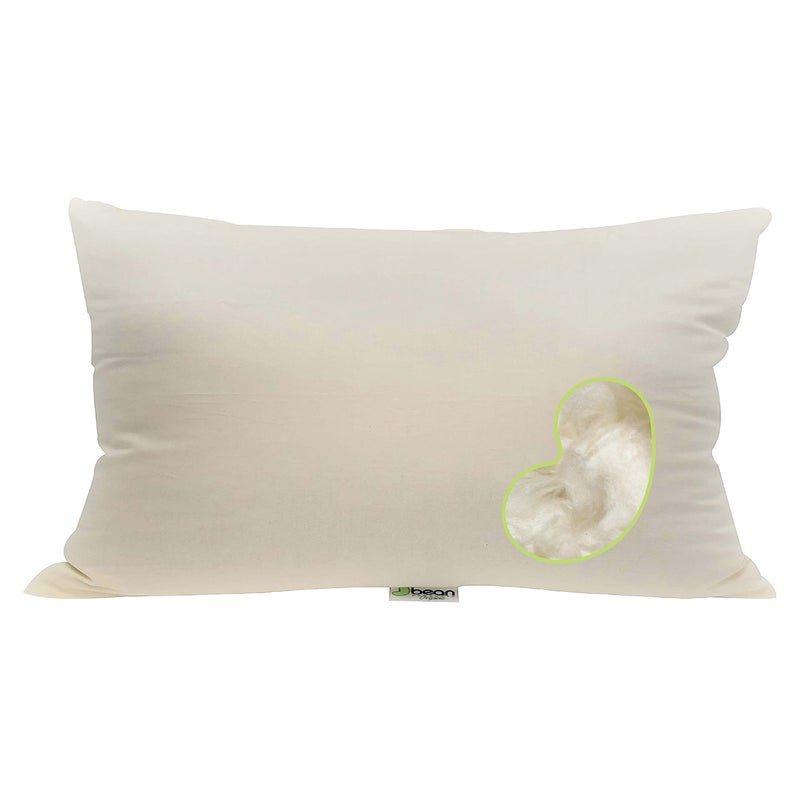 Bean Products Kapok Pillow  14 x 22 Euro Size Organic Cotton Vegan Premium Quality  Made in USA Neck Bed Body Floor Cushion Insert Couch Throw Bolster  Organic Eco Friendly Fabric and Fill