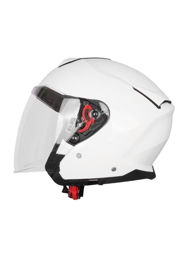 SMK GL 100 Open Face Helmet with Dual Shell & Sun Visor White Gloss - 70022 - Image 3