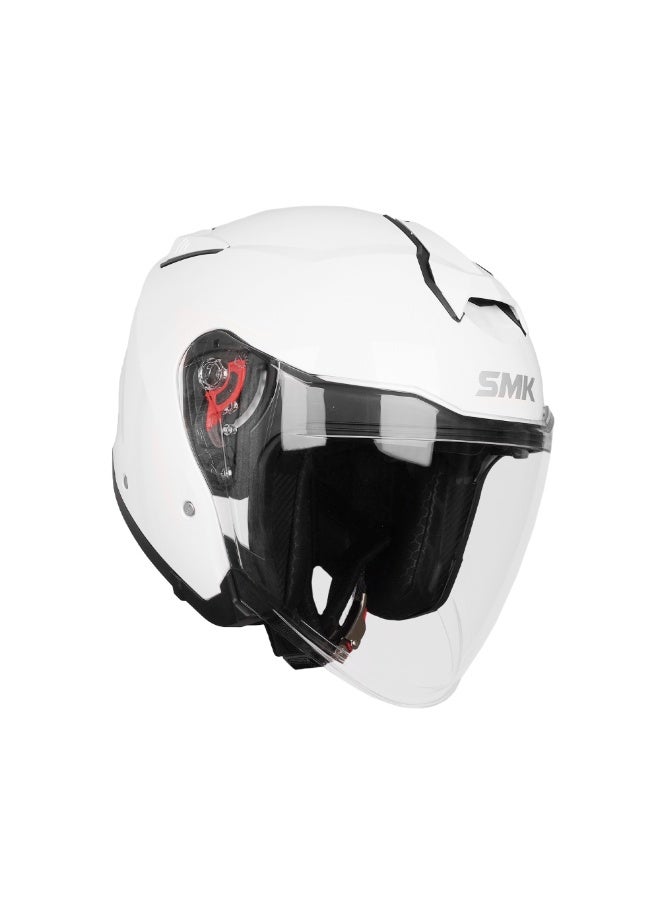 SMK GL 100 Open Face Helmet with Dual Shell & Sun Visor White Gloss - 70022 - Image 5