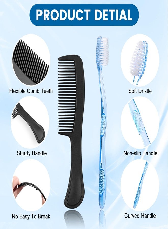 HQSLsund 50 Sets Personal Hygiene Kit Basic Toiletry Kits Homeless Supplies Bulk for Women,Men,Travel,Charity,Business Include 50 Toothbrush, 50 Toothpaste, 50 Comb, 50 Bath Soap and 250 Floss Picks - Image 3