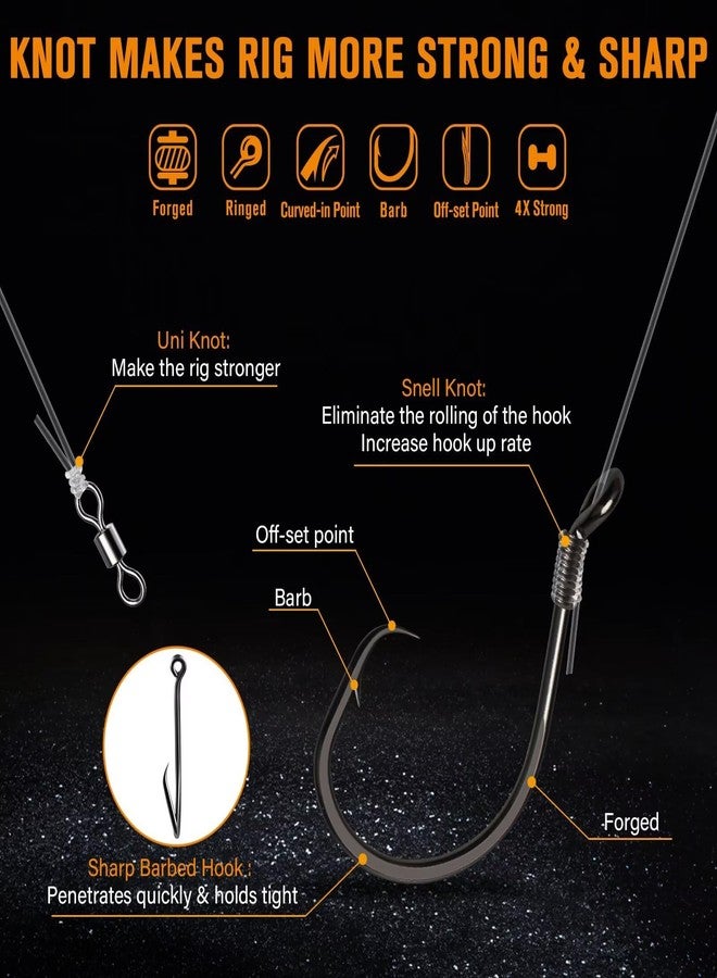 Dovesun Catfish Rigs Santee Rig Catfish Float Rigs Catfishing Tackle Cigar Float-5/0Hook * 3PCS - Image 3