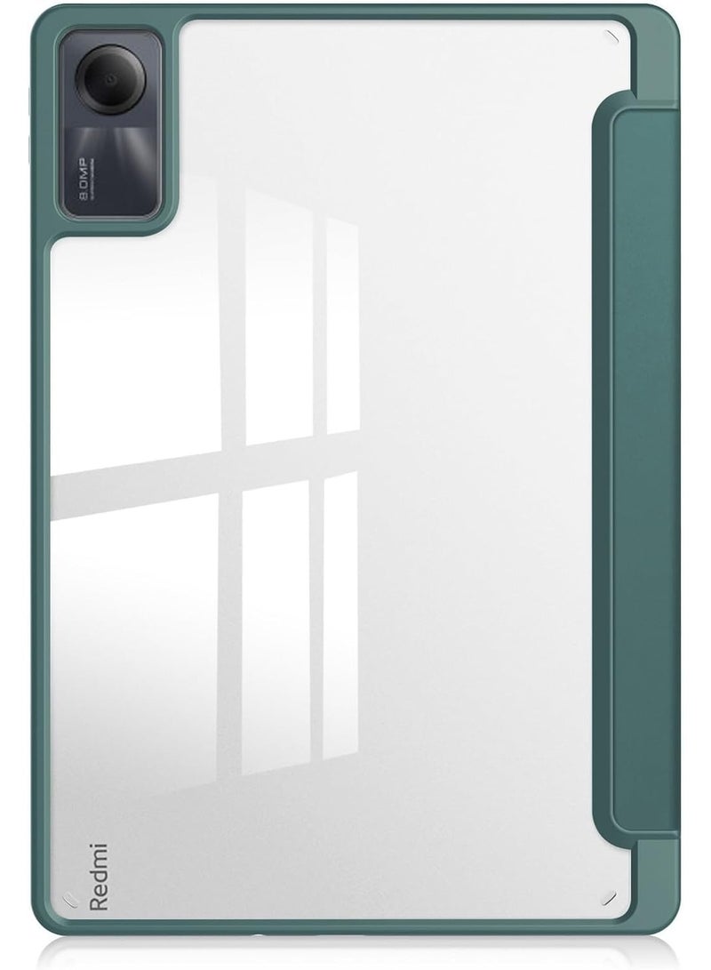 VKL Case for Xiaomi Redmi Pad SE 11.0 Inch Released 2023, Smart Slim Folio Stand Auto Sleep/Wake Cover, with Pencil Slot, Clear Transparent Back Shell (Green) - Image 2
