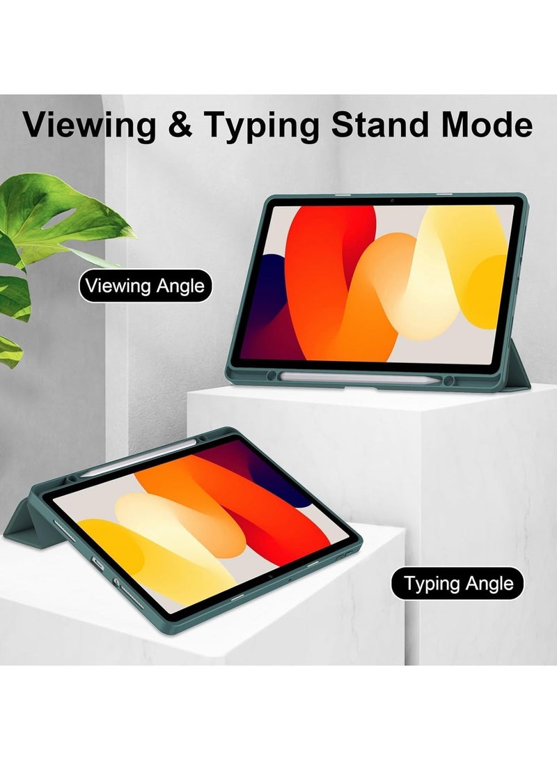 VKL Case for Xiaomi Redmi Pad SE 11.0 Inch Released 2023, Smart Slim Folio Stand Auto Sleep/Wake Cover, with Pencil Slot, Clear Transparent Back Shell (Green) - Image 5