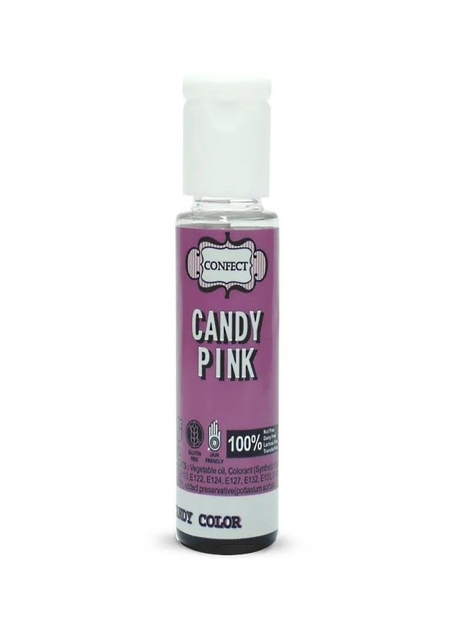 Confect Oil-Based Edible Candy Color - Pink | Intense Food Color for Icing, Fondant & Cake Decoration | Vibrant & Bake-Stable Gel Colour | Vegan -25ml