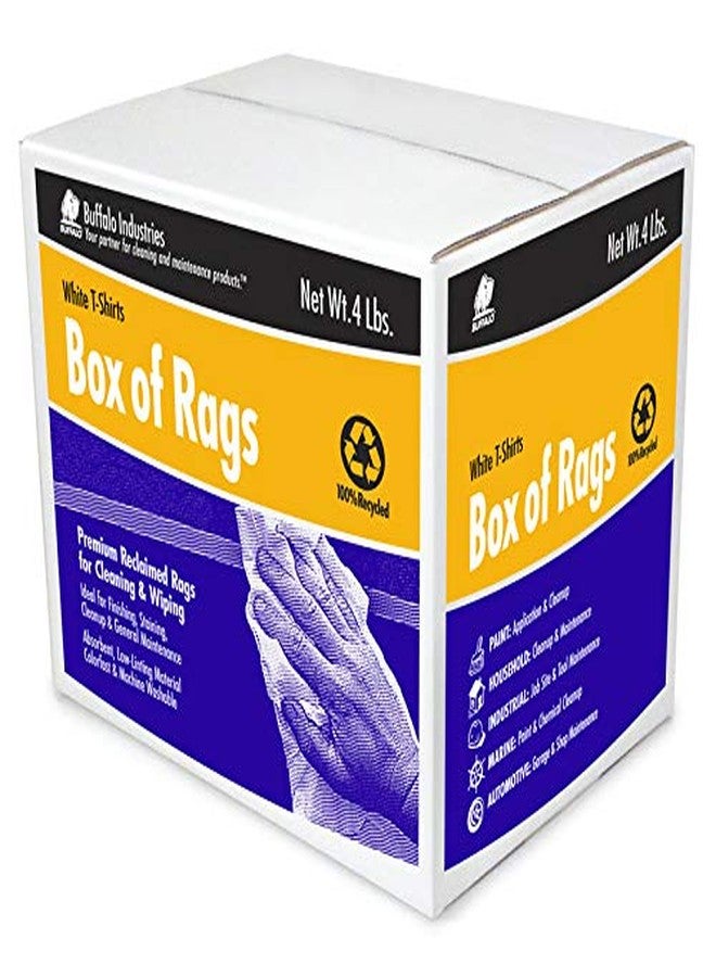 Buffalo Industries (10520) Absorbent White Recycled T-Shirt Cloth Rags - 4 lb. box - For All-purpose Wiping, Cleaning, and Polishing - Made from 100% Recycled Materials - Image 4