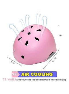 DURKU Adjustable Kids Helmet with Protective Sports Gear Set - Pink, for Boys and Girls Ages 3-8. Perfect for Cycling, Skateboarding, and Scooter Riding.  - Image 3