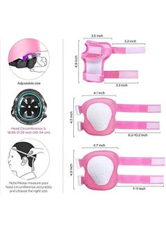 DURKU Adjustable Kids Helmet with Protective Sports Gear Set - Pink, for Boys and Girls Ages 3-8. Perfect for Cycling, Skateboarding, and Scooter Riding.  - Image 5