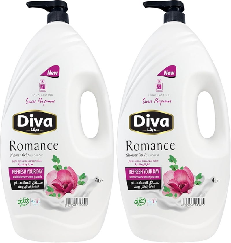 Diva Romance Shower Gel 4 Liter (Pack of 2)