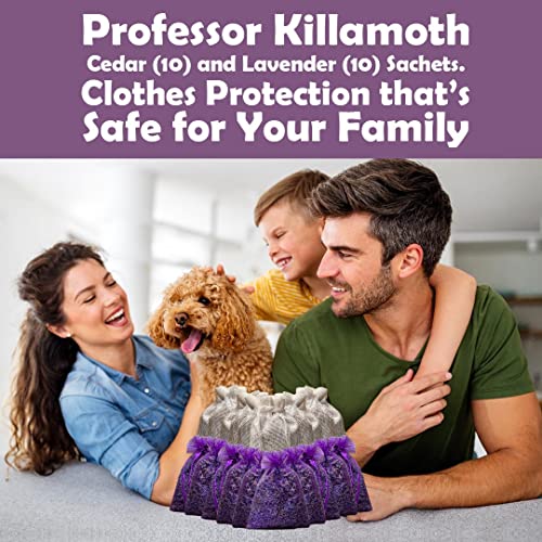 Professor Killamoth Cedar Chips and Lavender Sachets (20 Pack) - Stop Clothes Damage - Cedar and Lavendar Home Fragrance Sachets for Drawers and Closets - Image 2