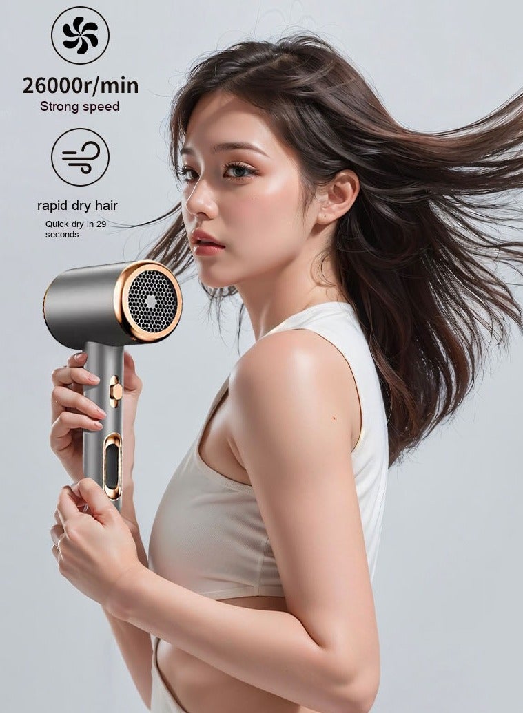 MORTICO Hair Dryer, 2000W Blow Dryer with Diffuser and Concentrator, Ceramic Technology, 2 Heat & 2 Speed Settings, 30s quick drying, grey - Image 4