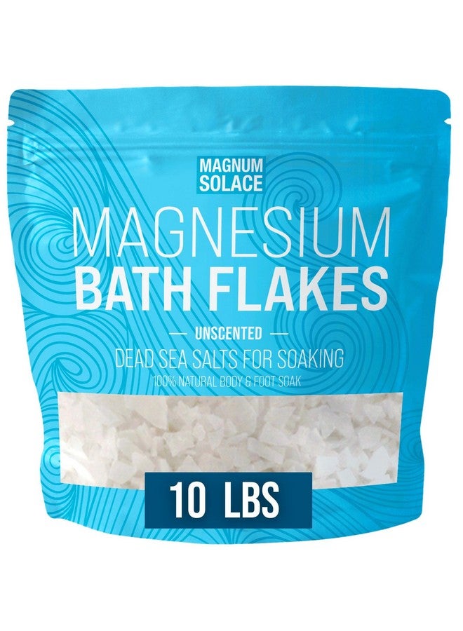 Magnum Solace Magnesium Flakes for Bath - Magnesium Chloride Flakes - Dead Sea Salts for Soaking, 10 LBS - Image 1