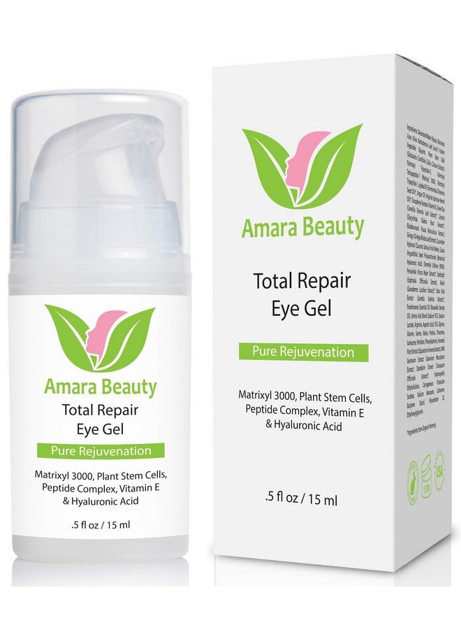 Amara Beauty - Amara Beauty Eye Cream Gel for Dark Circles and Puffiness with Peptides & Hyaluronic Acid, 0.5 fl. oz. - Image 1