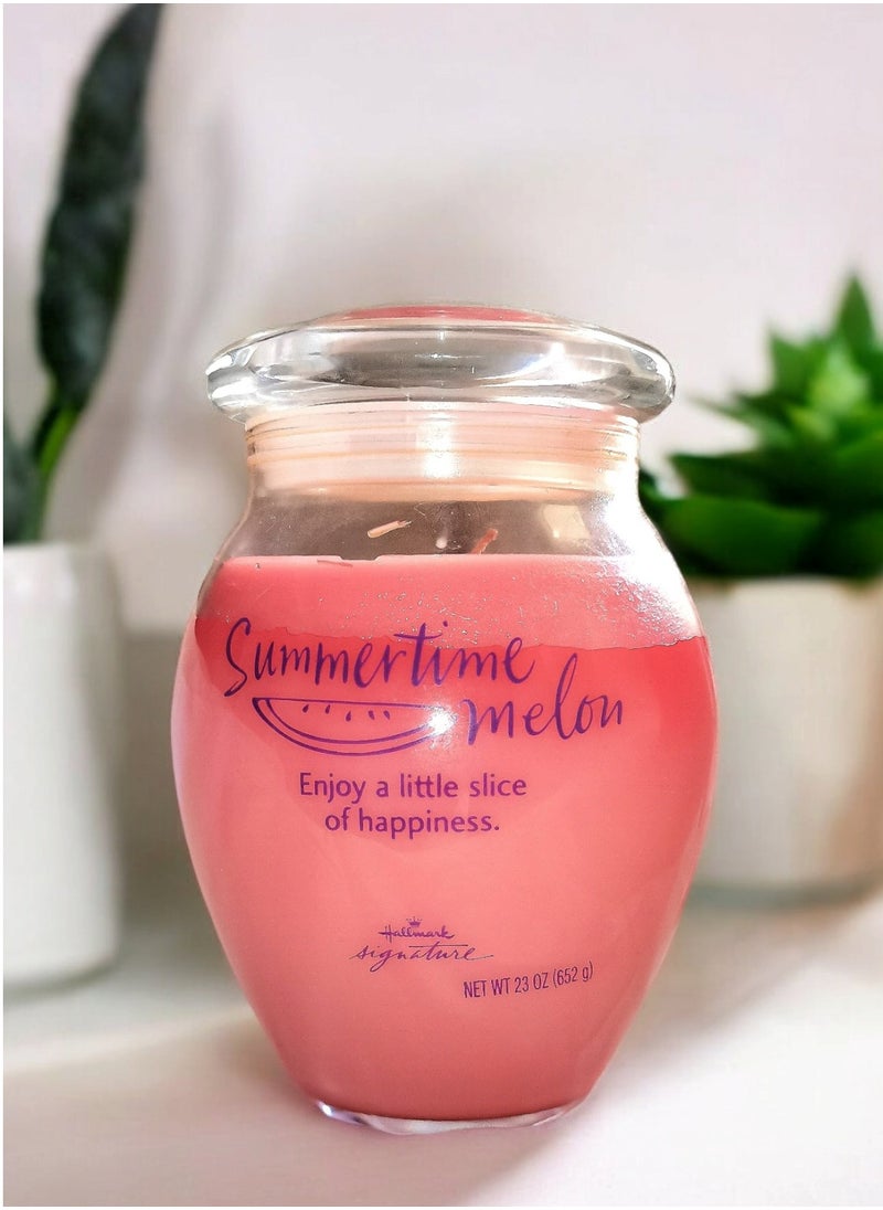 Scented Jar Candle Summertime Melon With Lid 652 g - pzsku/Z0A600BE19C2120F9AF2EZ/45/_/1724701308/459466d1-8552-413d-9f25-d4dcfb0ee0f8