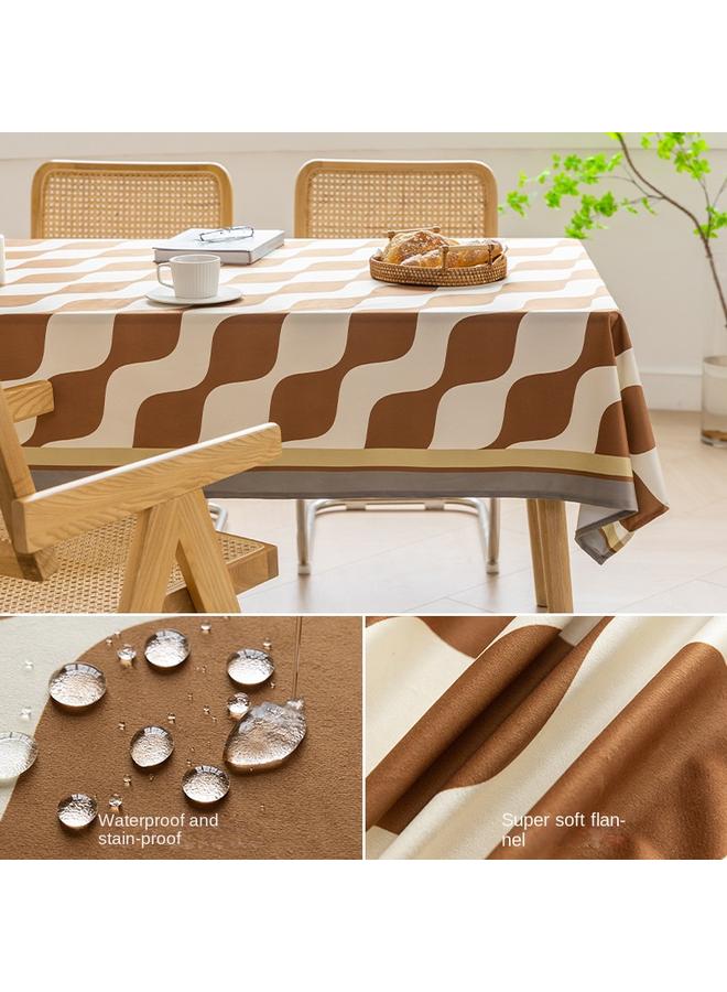 Bluejw Ins Style Rectangular Tablecloth Light Luxury High-end Flannel Coffee Table Waterproof And Oil-proof Restaurant Hotel Tablecloth Cover Cloth - Image 1