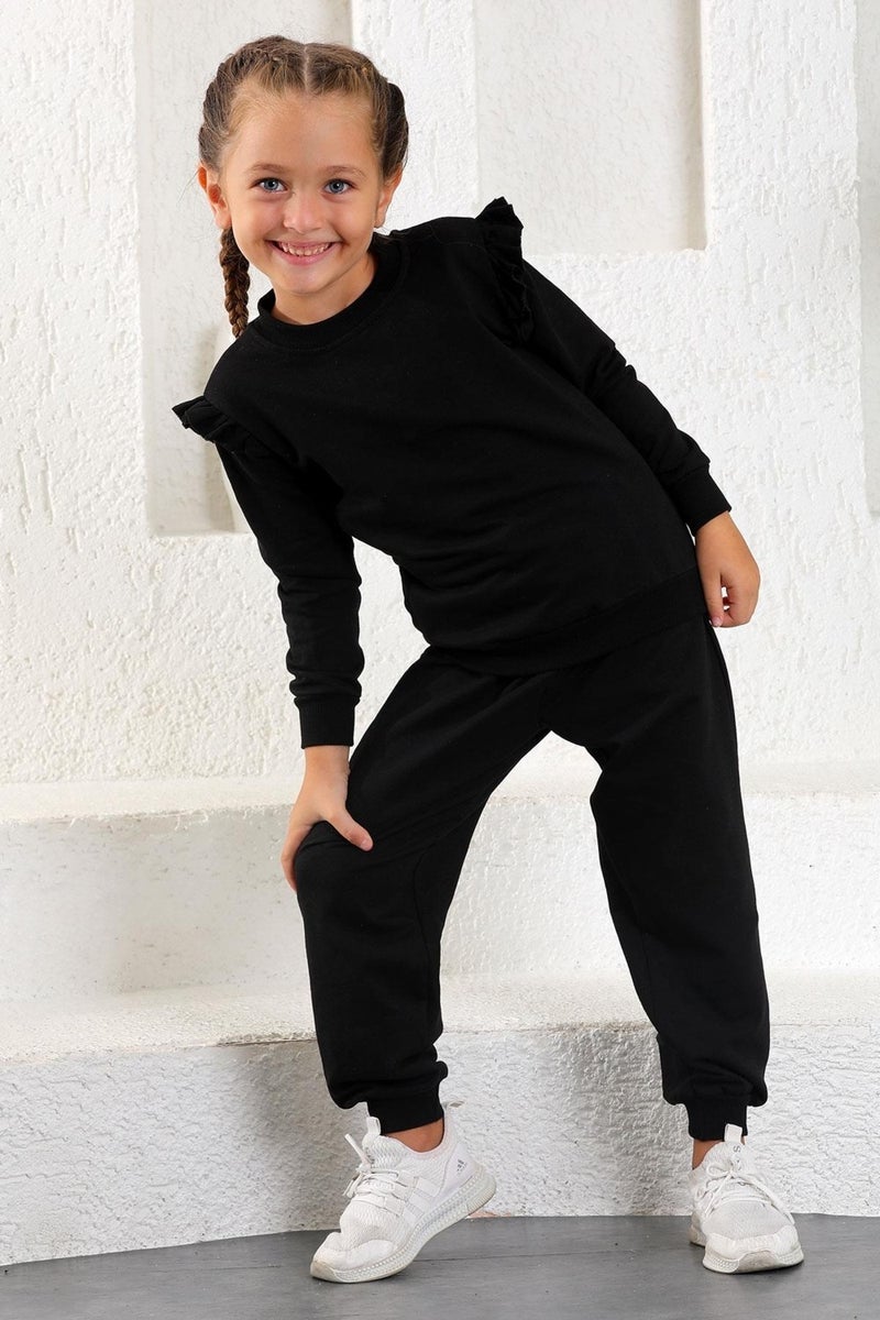Zepkids Girls' Ruffle Detailed Shoulder Two Piece Set 3-12 Years Old  - Image 3