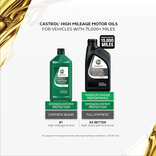 Castrol EDGE High Mileage 10W-40 Advanced Full Synthetic Motor Oil, 1 Quart, Pack of 6 - Image 3