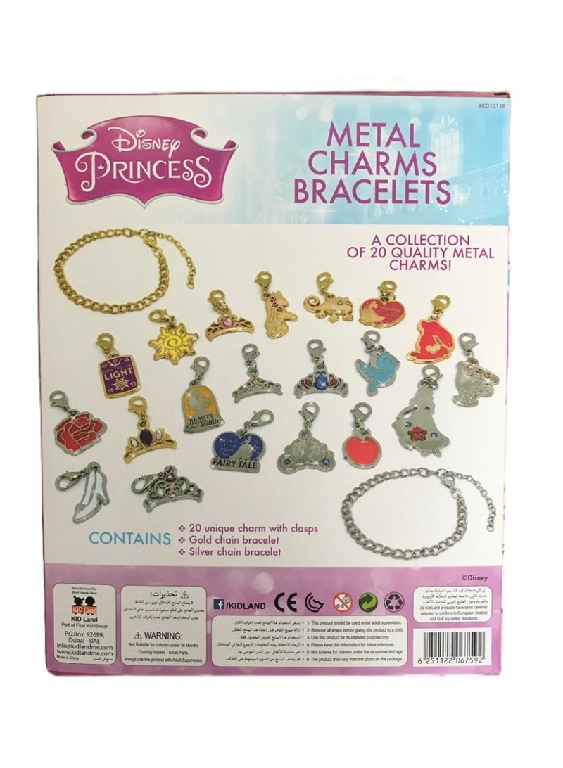 Disney Animators Princess Metal Charm Bracelet Kit for Girls – DIY Jewelry Making Set with Colorful Charms & Bracelet Chain – Fun Craft Activity for Kids - Image 2
