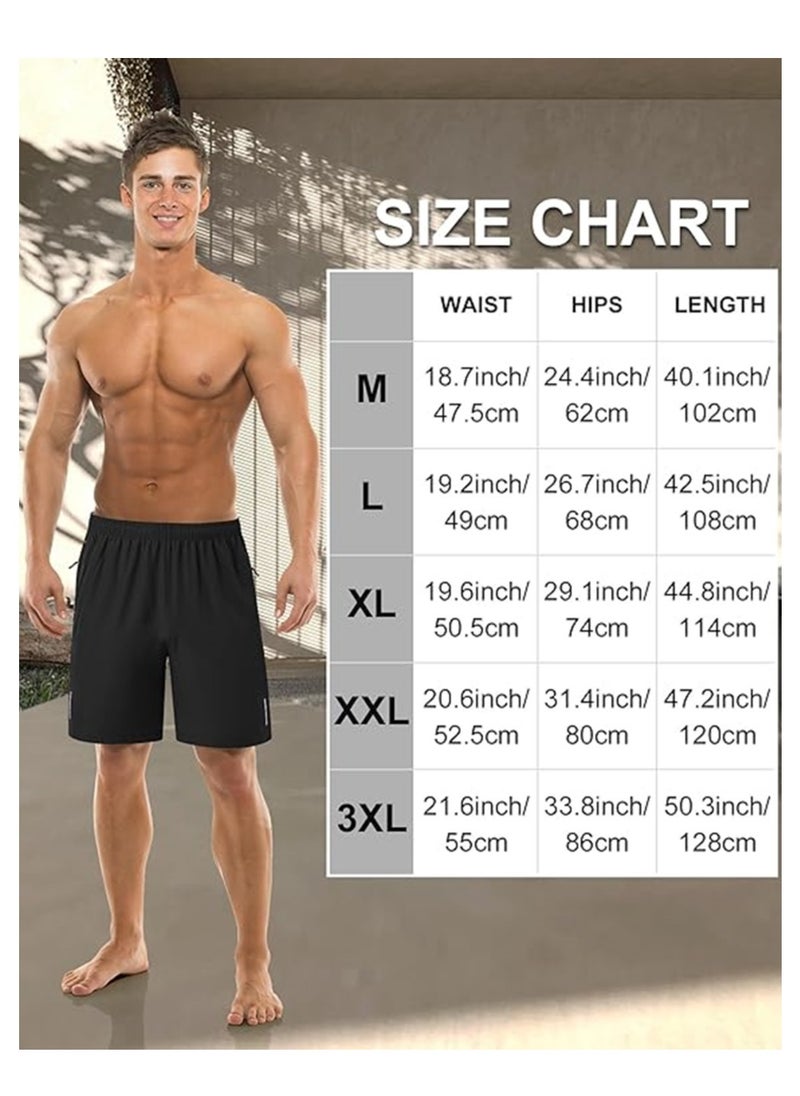 Generic 3 Pack Mens Shorts Athletic Gym Mens Workout Shorts Black Quick Dry Basketball Shorts Tennis Shorts For Men With Pockets For Running Jogging Casual Activewear Size M  - Image 2