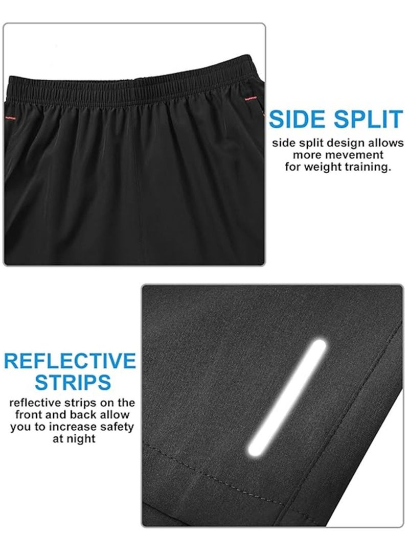 Generic 3 Pack Mens Shorts Athletic Gym Mens Workout Shorts Black Quick Dry Basketball Shorts Tennis Shorts For Men With Pockets For Running Jogging Casual Activewear Size M  - Image 4