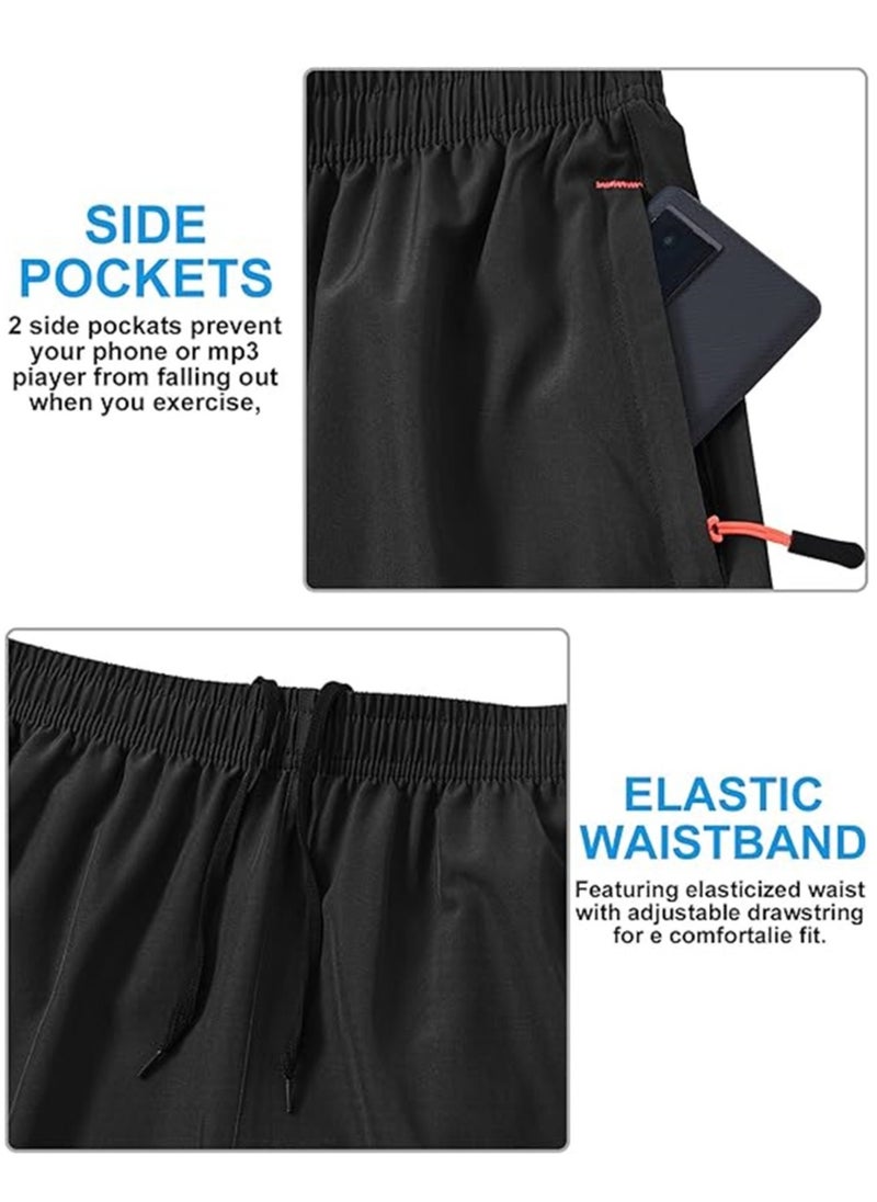 Generic 3 Pack Mens Shorts Athletic Gym Mens Workout Shorts Black Quick Dry Basketball Shorts Tennis Shorts For Men With Pockets For Running Jogging Casual Activewear Size M  - Image 5