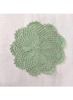 Happy Threads Happy Threads | Lacy Cotton Handmade, Crochet Doilies, Beautiful Placemats for Dining Table and Home Decor (Set of 2) (Green)  - Image 1