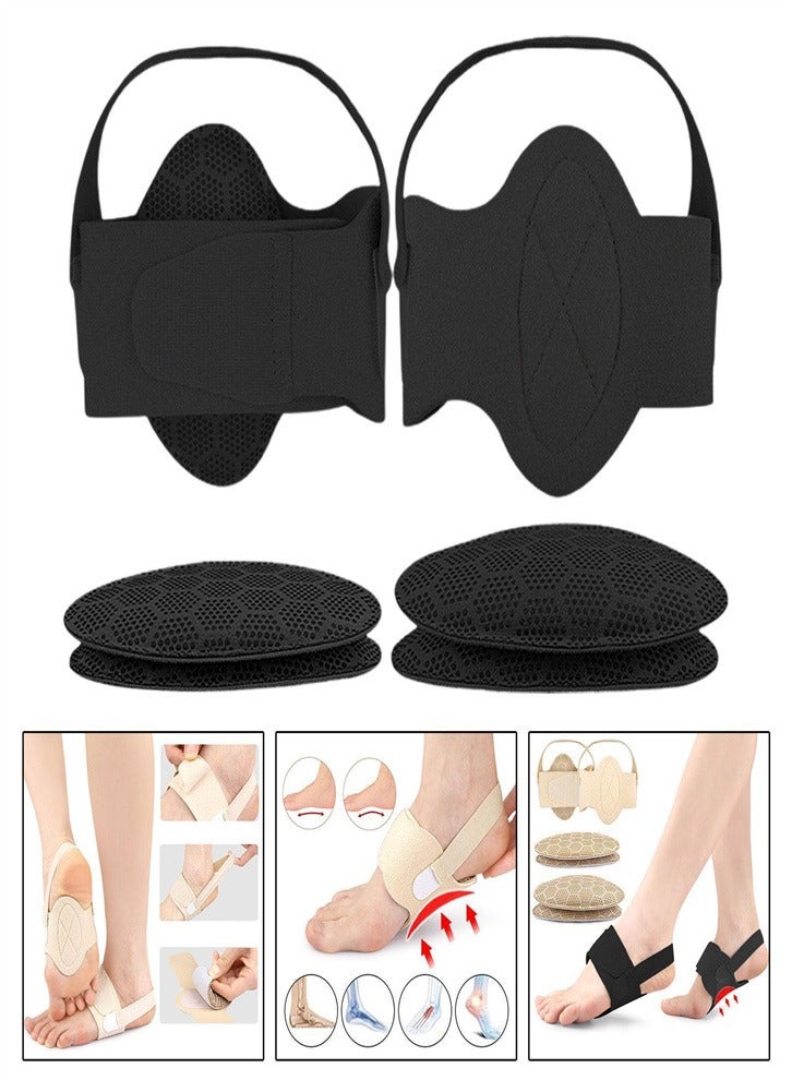Arch pads, high arches, flat feet, arch support pads, suitable for plantar fasciitis relief and flat foot correction （Black） - Image 3