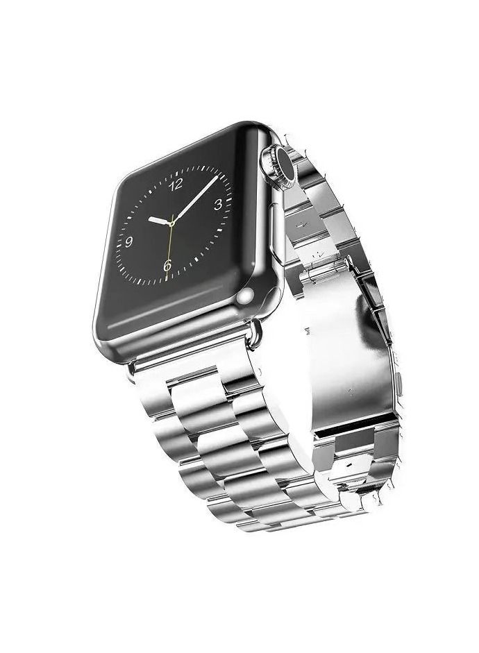 Metal Bands Compatible with Apple Watch Band 45mm, Stainless Steel Magnetic Absorption Strap, Wristband for iWatch Band for Apple Watch Series 7/ - Image 1