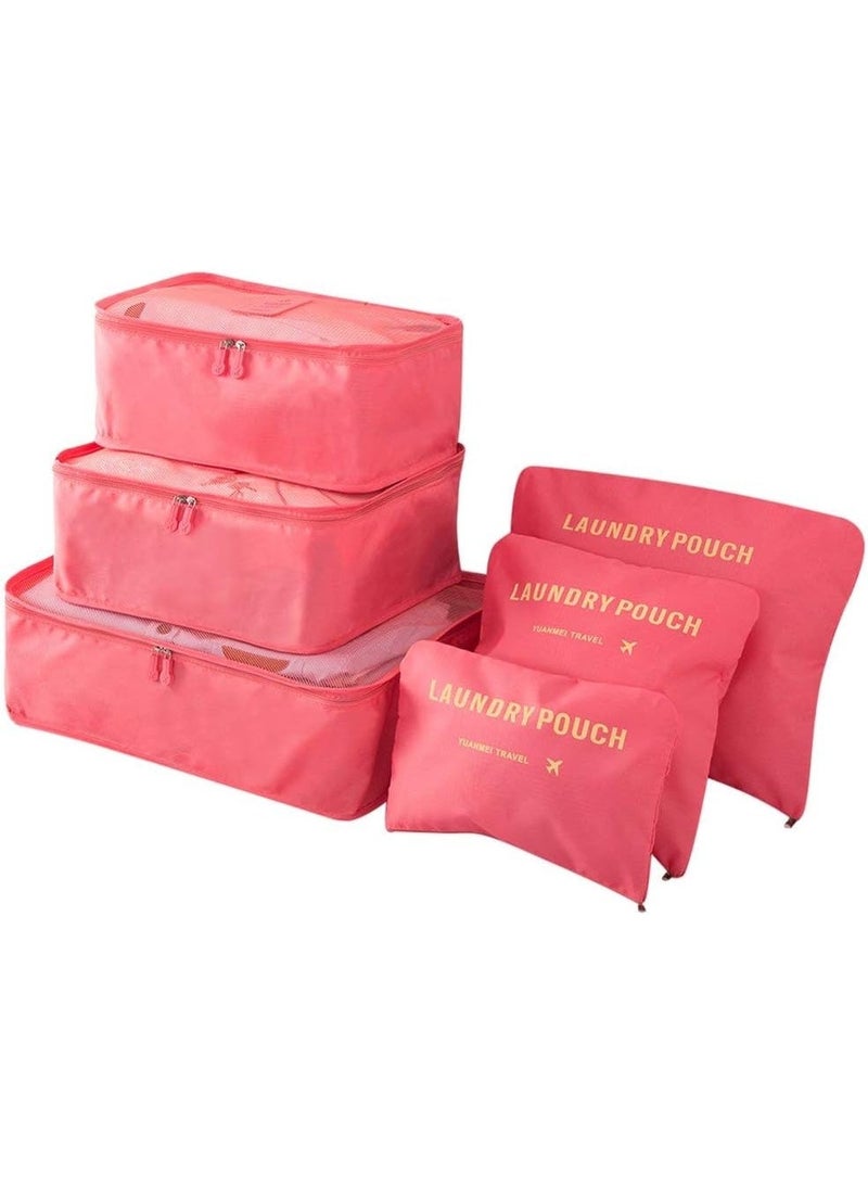 6-Piece Outdoor Traveling Household Clothing Storage Bag Set Multicolour - Image 1