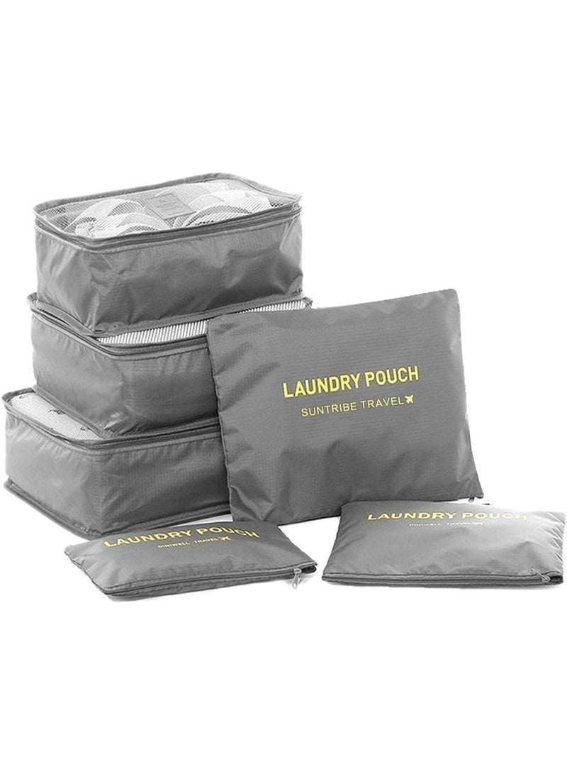 6-Piece Outdoor Traveling Household Clothing Storage Bag Set Multicolour - Image 5
