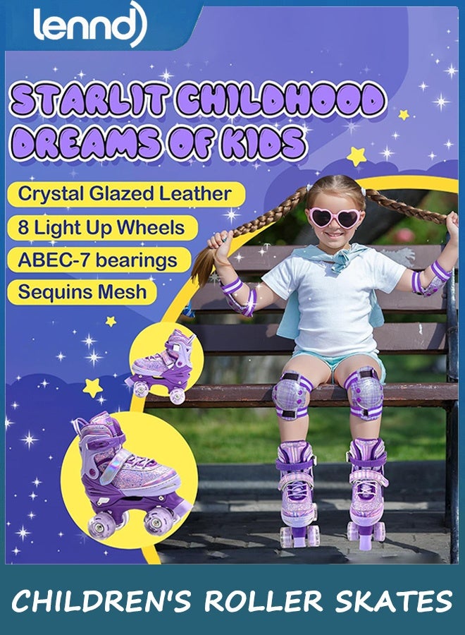 LENND Kids Roller Skates for Girls Kids, Adjustable Girls Roller Skates for Ages 3-12 with Light up Wheels & Safety Protection - Cool Birthday Gift for Indoor Outdoor Sports - Image 2