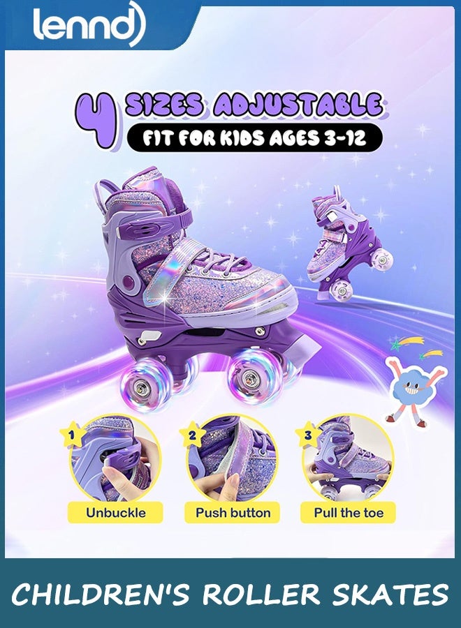 LENND Kids Roller Skates for Girls Kids, Adjustable Girls Roller Skates for Ages 3-12 with Light up Wheels & Safety Protection - Cool Birthday Gift for Indoor Outdoor Sports - Image 3