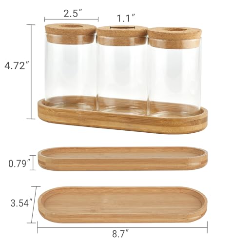 Dahey Plant Propagation Terrarium Desktop Glass Planter Station Water Planting Glass Vase with Lid and Wooden Stand for Propagating Hydroponic Plants Centerpiece Office Home Garden Decor, 3 Pcs - Image 3