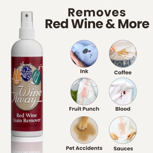 Wine Away Red Wine Stain Remover - Perfect Fabric Upholstery and Carpet Cleaner Spray Solution - Removes Wine Spots - Wine Out - Spray and Wash Laundry to Vanish Stain - 12 Ounce, Set of 3 - Image 2