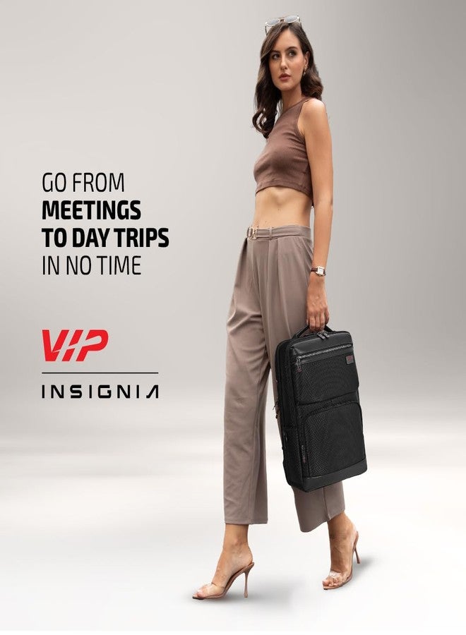 VIP Urban 17 Inch Compatible Laptop Backpack 20L | Water-Resistant with USB Charging Port | Padded Laptop Sleeve, 2 Compartments, Trolley Sleeve | Office & Travel Backpack for Men & Women (Black) - Image 2