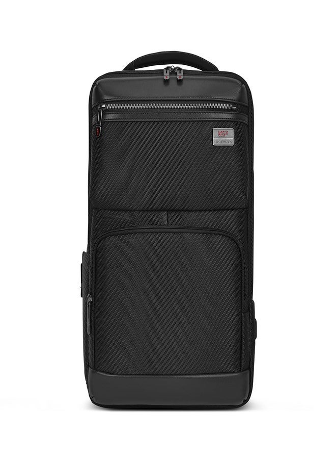 VIP Urban 17 Inch Compatible Laptop Backpack 20L | Water-Resistant with USB Charging Port | Padded Laptop Sleeve, 2 Compartments, Trolley Sleeve | Office & Travel Backpack for Men & Women (Black) - Image 1