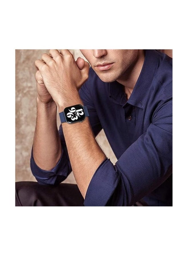 Magnetic stainless steel band compatible with Apple Watch 49mm/45mm/44mm/42mm, watch strap for iWatch Series 1/2/3/4/5/6/7/8/SE/Ultra/Ultra 2 - blue - Image 2