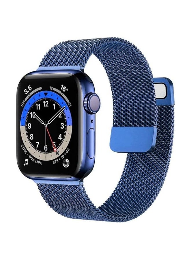 Magnetic stainless steel band compatible with Apple Watch 49mm/45mm/44mm/42mm, watch strap for iWatch Series 1/2/3/4/5/6/7/8/SE/Ultra/Ultra 2 - blue - Image 1