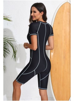 Al Aoyama One Piece Short Sleeve Quick-Dry Swimwear zip design surfing suits Elastic  - Image 4