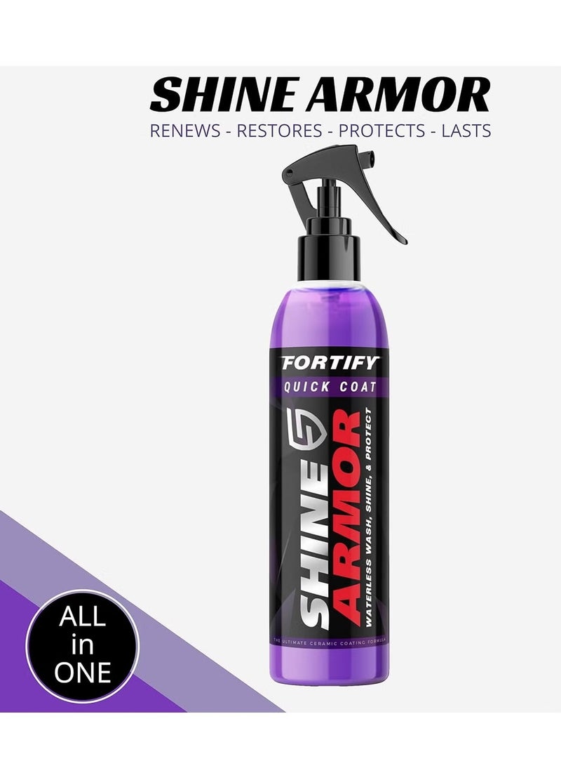 شاين أرمور شاين ارمور فورتيفاي كويك كوت طلاء السيراميك - بخاخ غسيل سيارات بدون ماء، شمع ومانع تسرب الطلاء - Image 4