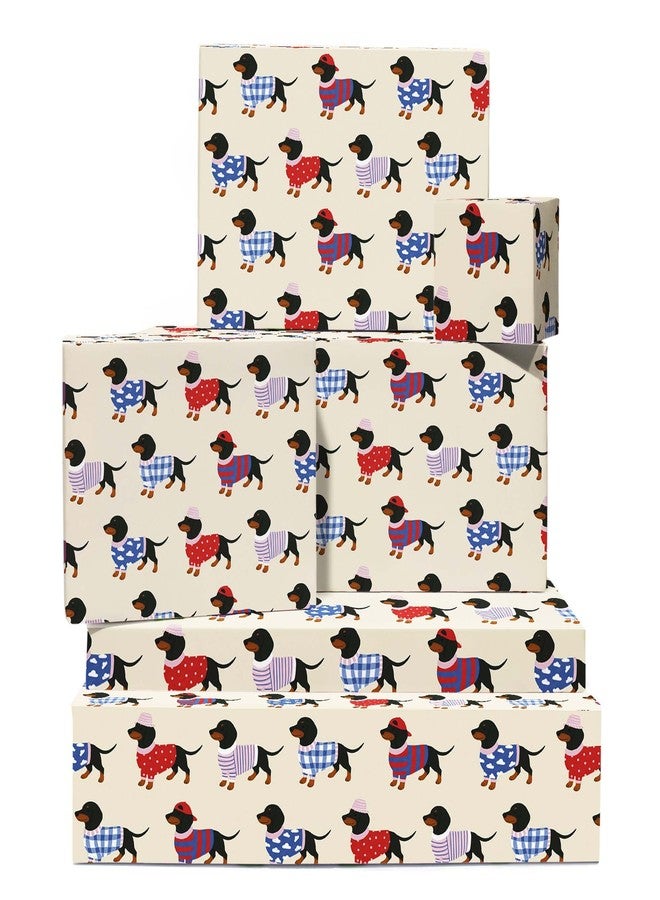 CENTRAL 23 Dog Wrapping Paper Dachshund - 6 Sheets With Sausage Dogs In Sweaters - Funny Birthday Wrap For Pets, Adult, Men, Women - Christmas Gatherings, Pet Parties - Recyclable - Image 1
