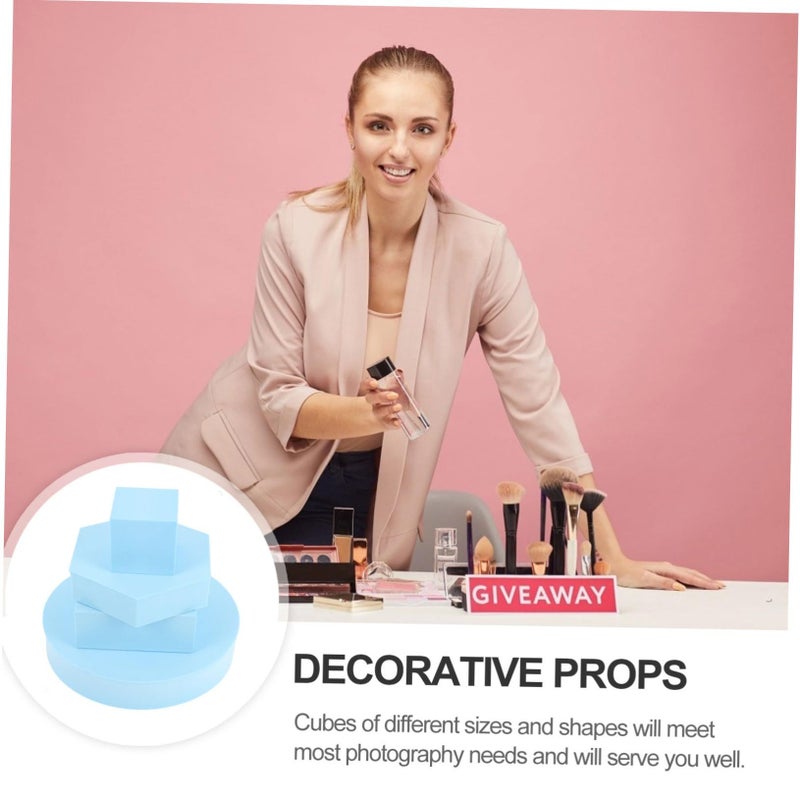 4 Pcs Geometric Photography Cube Props for Cosmetics Jewelry Food Lightweight Easy Clean - Image 3