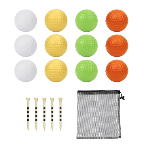 Bac-kitchen 12 Pack Foam Golf Practice Balls - Realistic Feel and Limited Flight Training Balls for Indoor or Outdoor (12 Multicolor) - Image 1