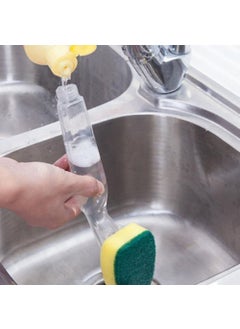 Wishbone Wishbone Plastic Kitchen Sink Dish Soap Dispensing Brush and Cleaning Scrubber with 2 Sponges Refill (Random Colour, Standard Size)  - Image 3