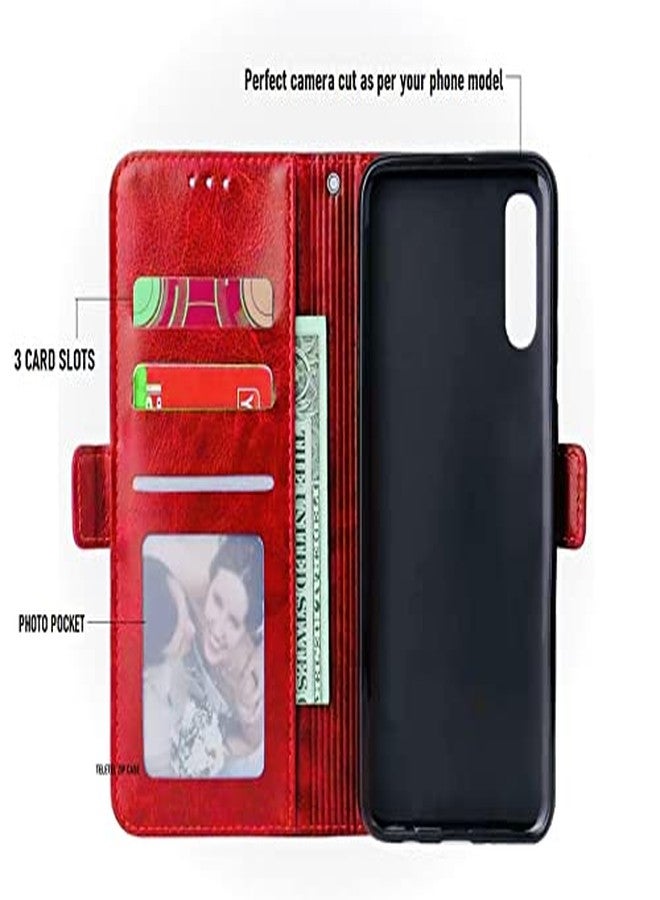 TELETEL Zipper Series Flip Mobile Cover Pu Leather | Card & Cash Pockets | Magnetic Loop | Front Zip Lock Wallet Case (Red) for Oneplus 3 & 3T - Image 2