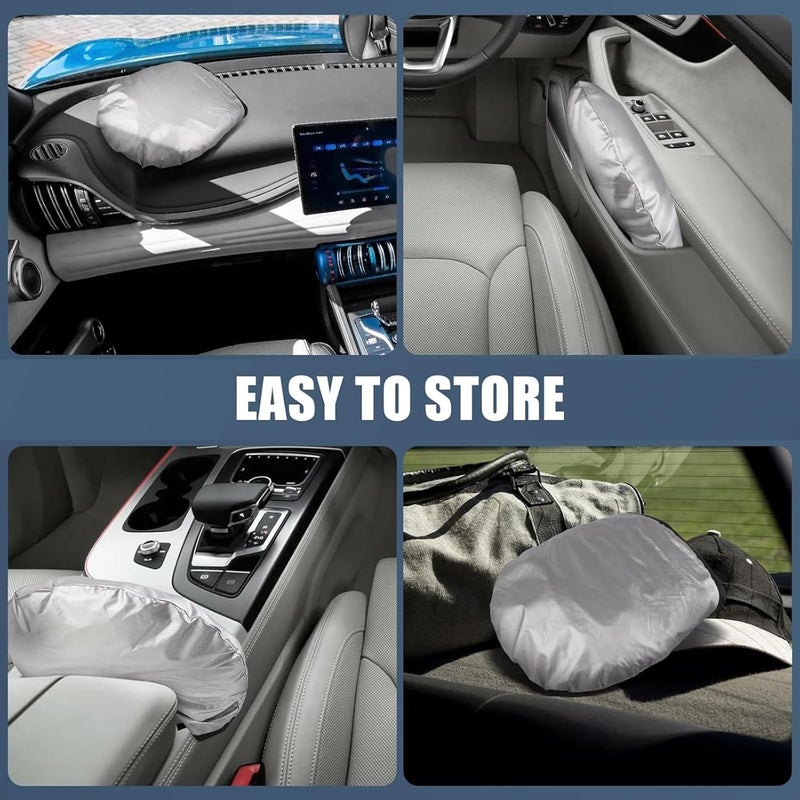 ToolHouse Windshield Sun Shade for Cars, Universal Fit Sunshade for Front Windshield, with Storage Pouch, Blocks UV Rays & Heat, Foldable Sun Visor, for Dashboard & Interior (150cm*70cm) - Image 4
