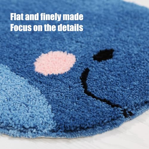 IcosaMro Blue Bathroom Rugs Whale Bath Rug Cute Non Slip Mat Washable Microfiber Terry Water Absorbent Farmhouse Floor Mat for Boys Girls Kids, 18x24 Inches - Image 2